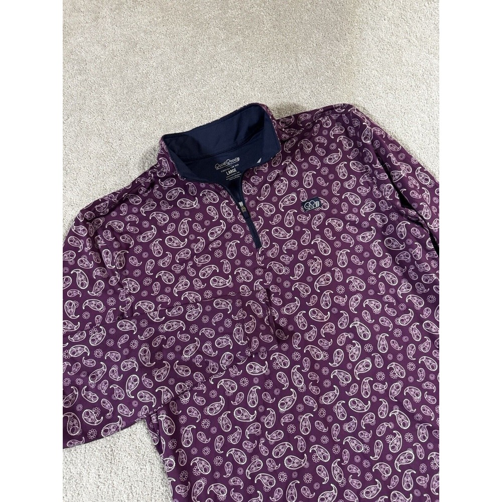 Good Good Golf Pitchin Paisley All Over Print Long Sleeve 1/4 Zip Pullover Large